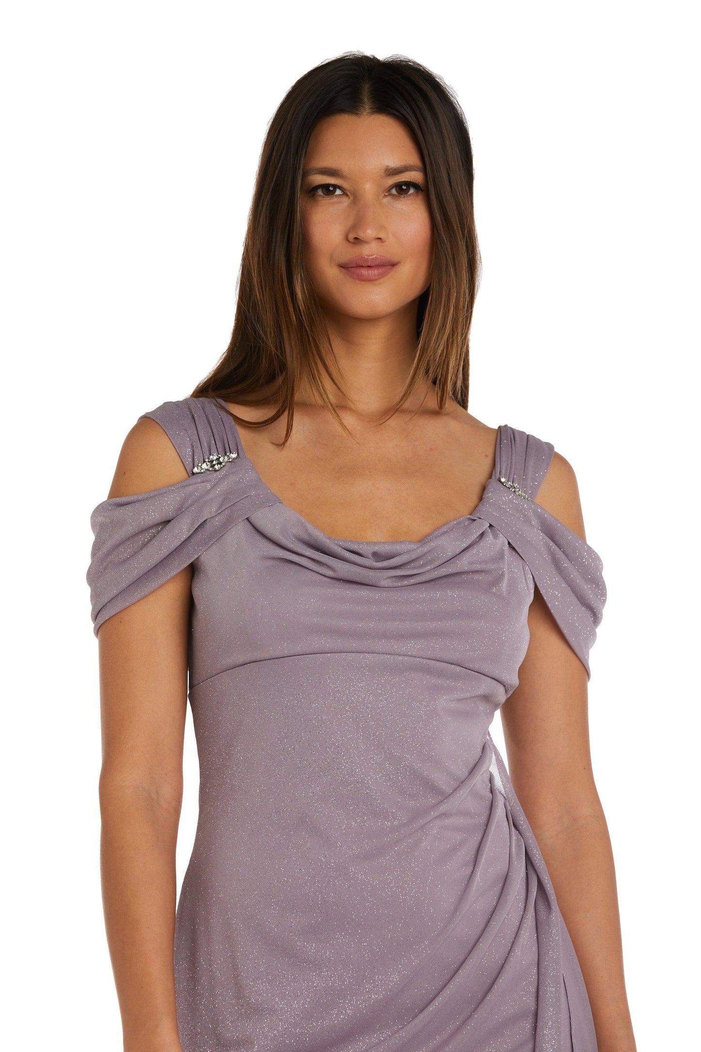 R&M Richards Long Off Shoulder Formal Dress 2061 - The Dress Outlet