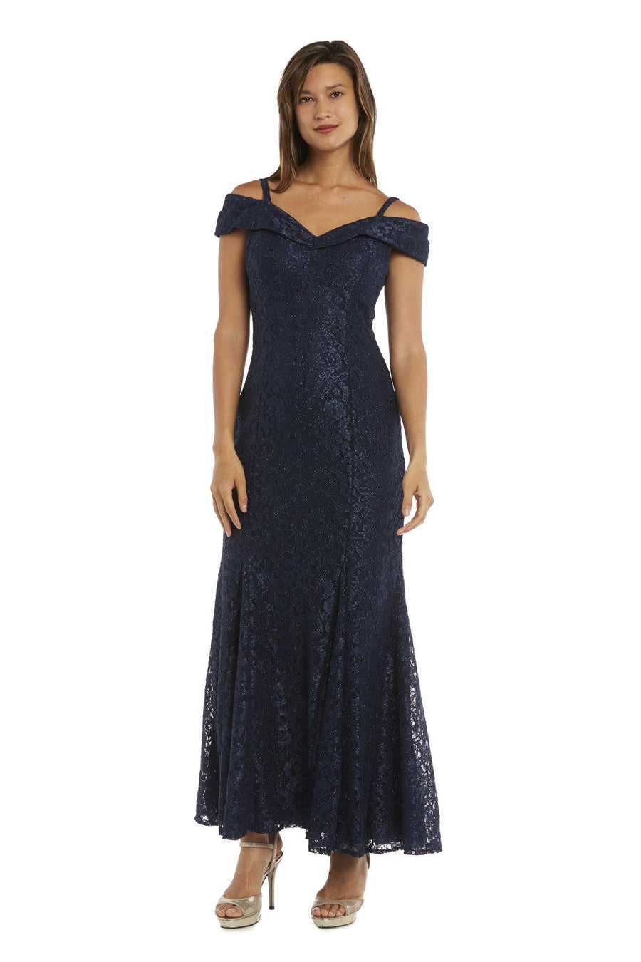 R&M Richards Long Off Shoulder Formal Dress Sale - The Dress Outlet