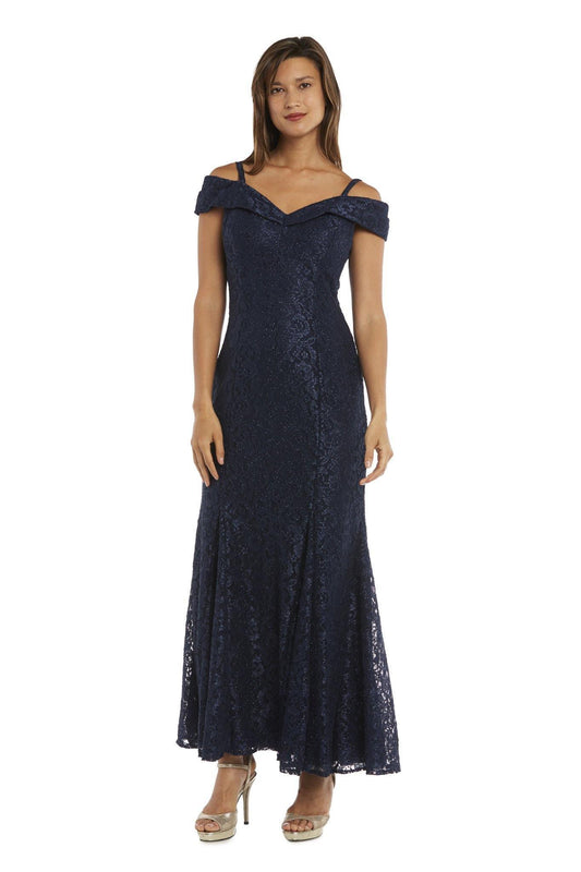R&M Richards Long Off Shoulder Formal Dress Sale - The Dress Outlet
