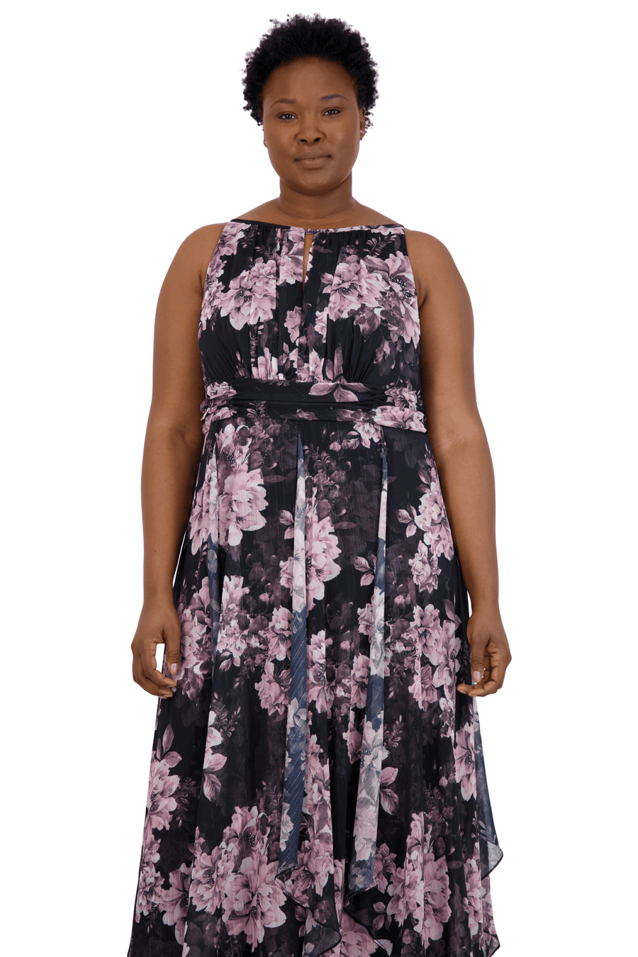 R&M Richards Long Plus Size Floral Dress 7928W - The Dress Outlet