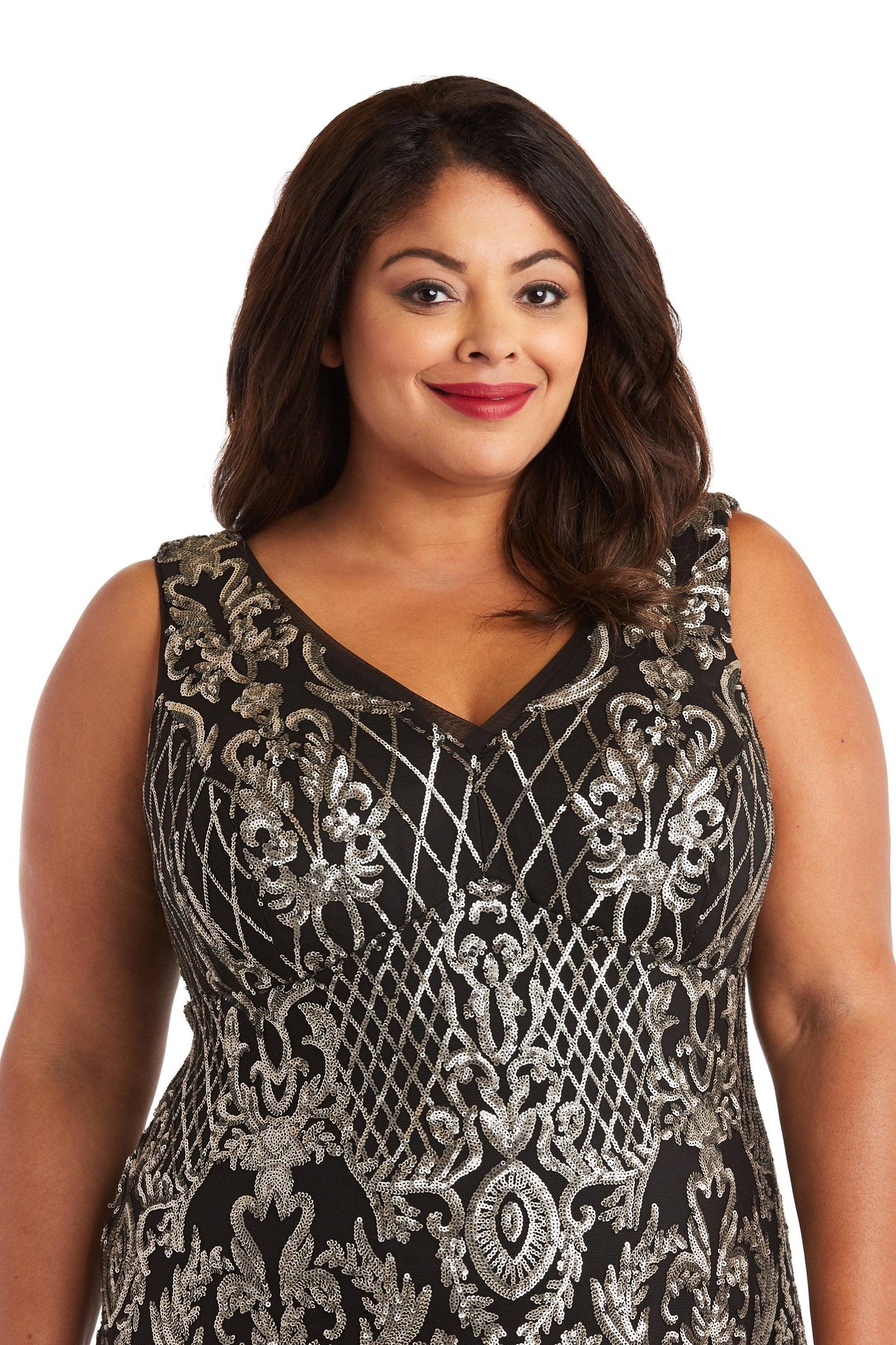 R&M Richards Long Plus Size Formal Dress 3895W - The Dress Outlet
