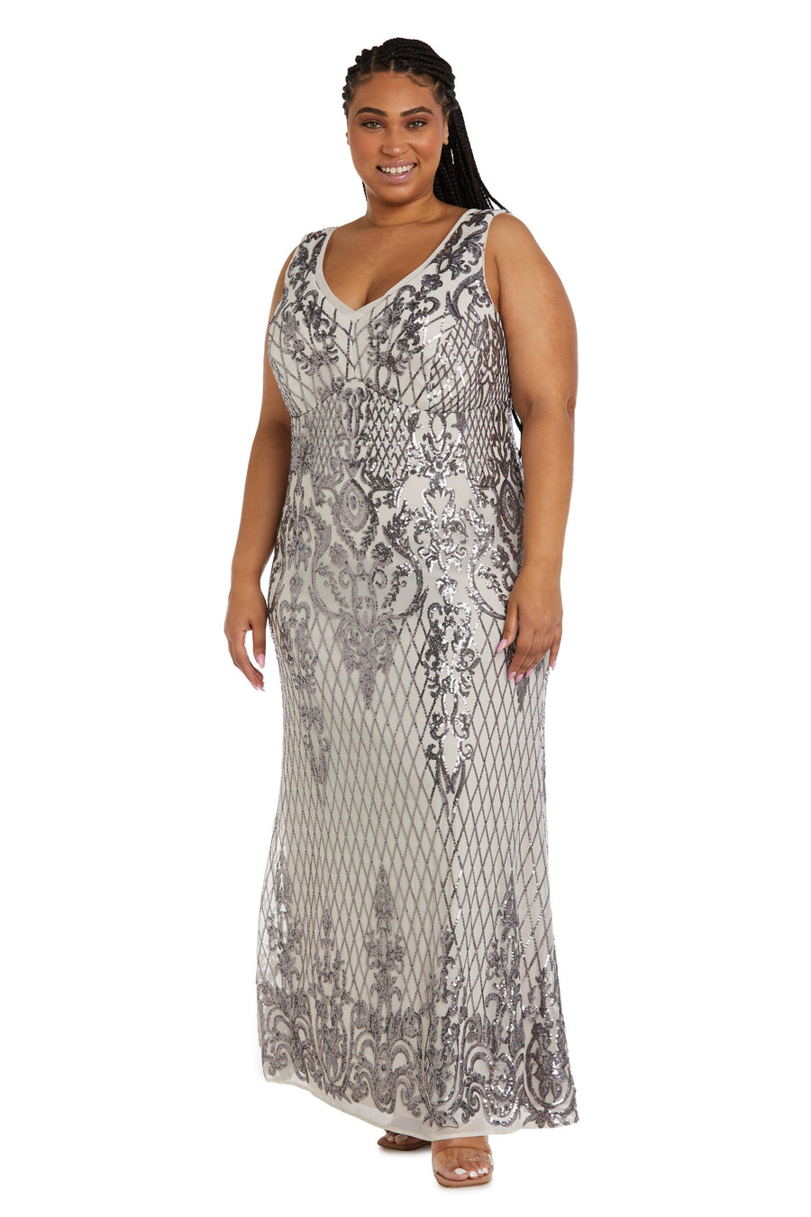 R&M Richards Long Plus Size Formal Dress 3895W - The Dress Outlet