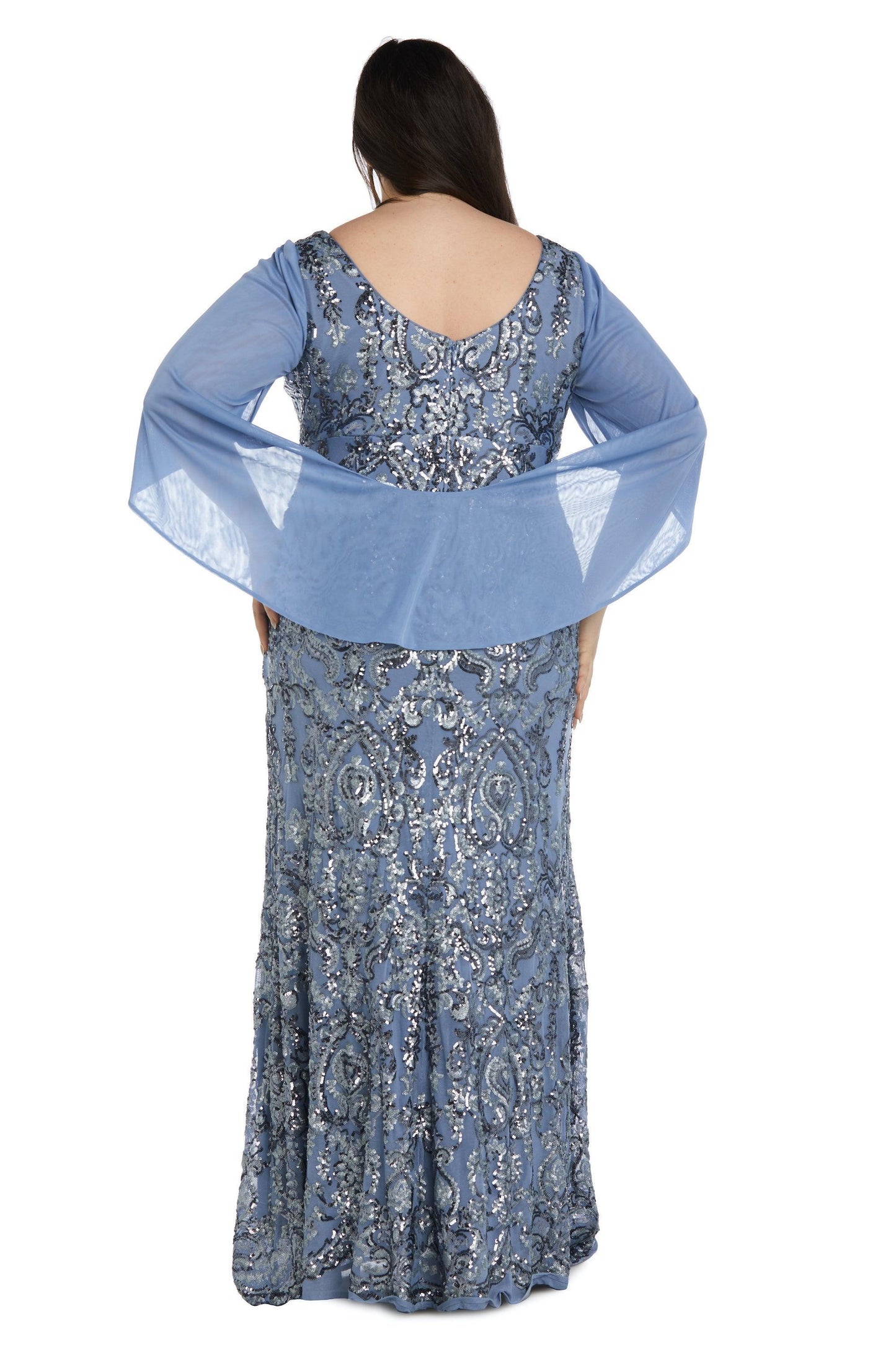 R&M Richards Long Plus Size Formal Dress 5909W - The Dress Outlet