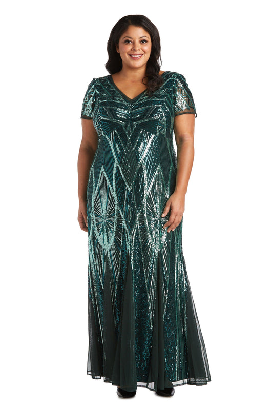 R&M Richards Long Plus Size Formal Dress 7515W - The Dress Outlet