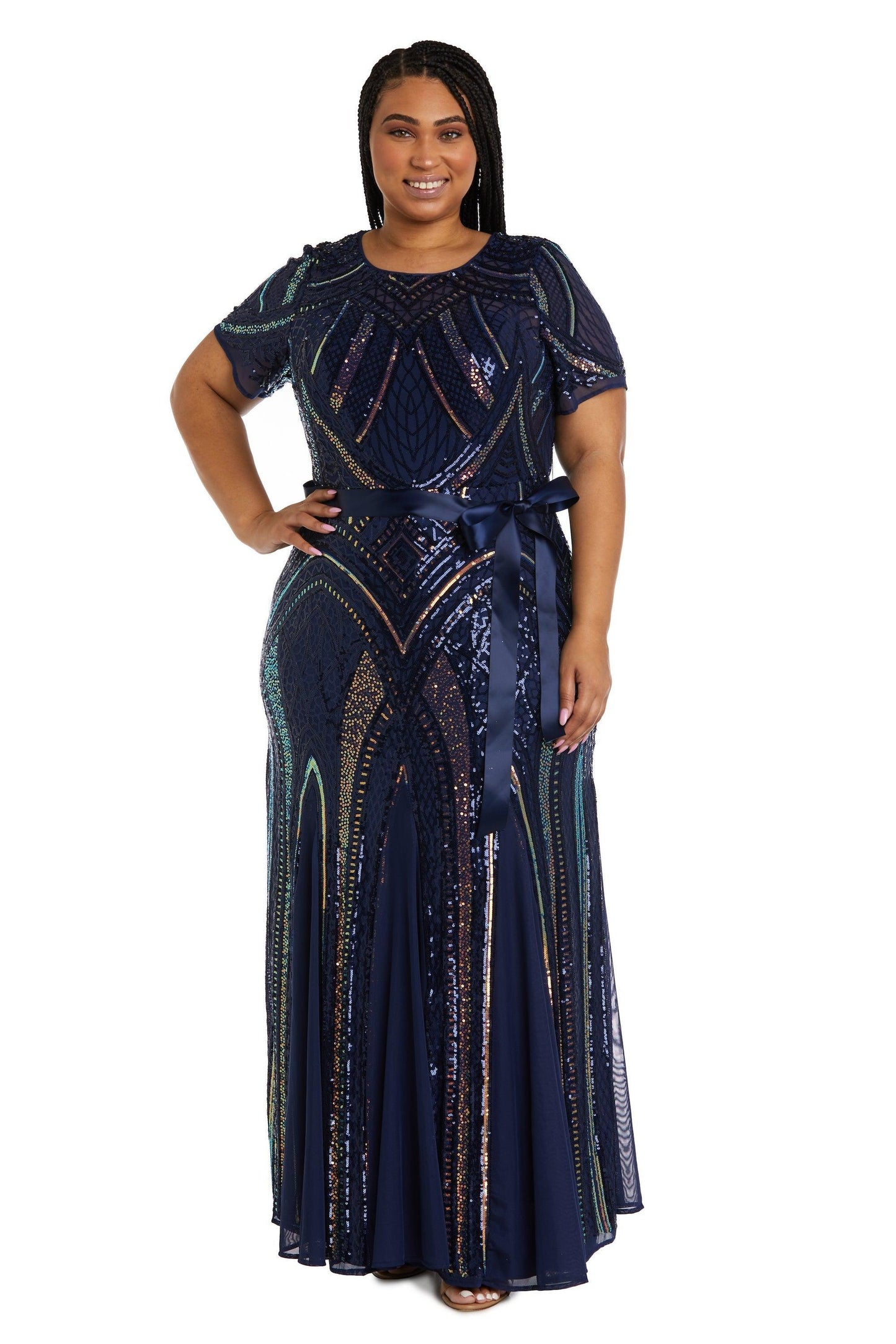 R&M Richards Long Plus Size Formal Dress 7965W Sale - The Dress Outlet