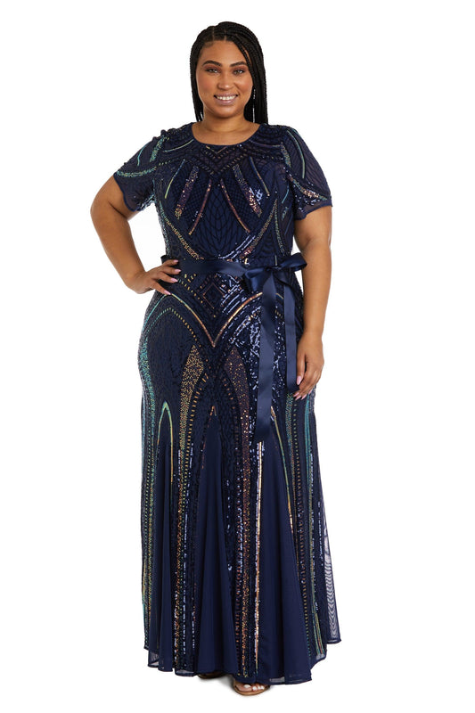 R&M Richards Long Plus Size Formal Dress 7965W Sale - The Dress Outlet