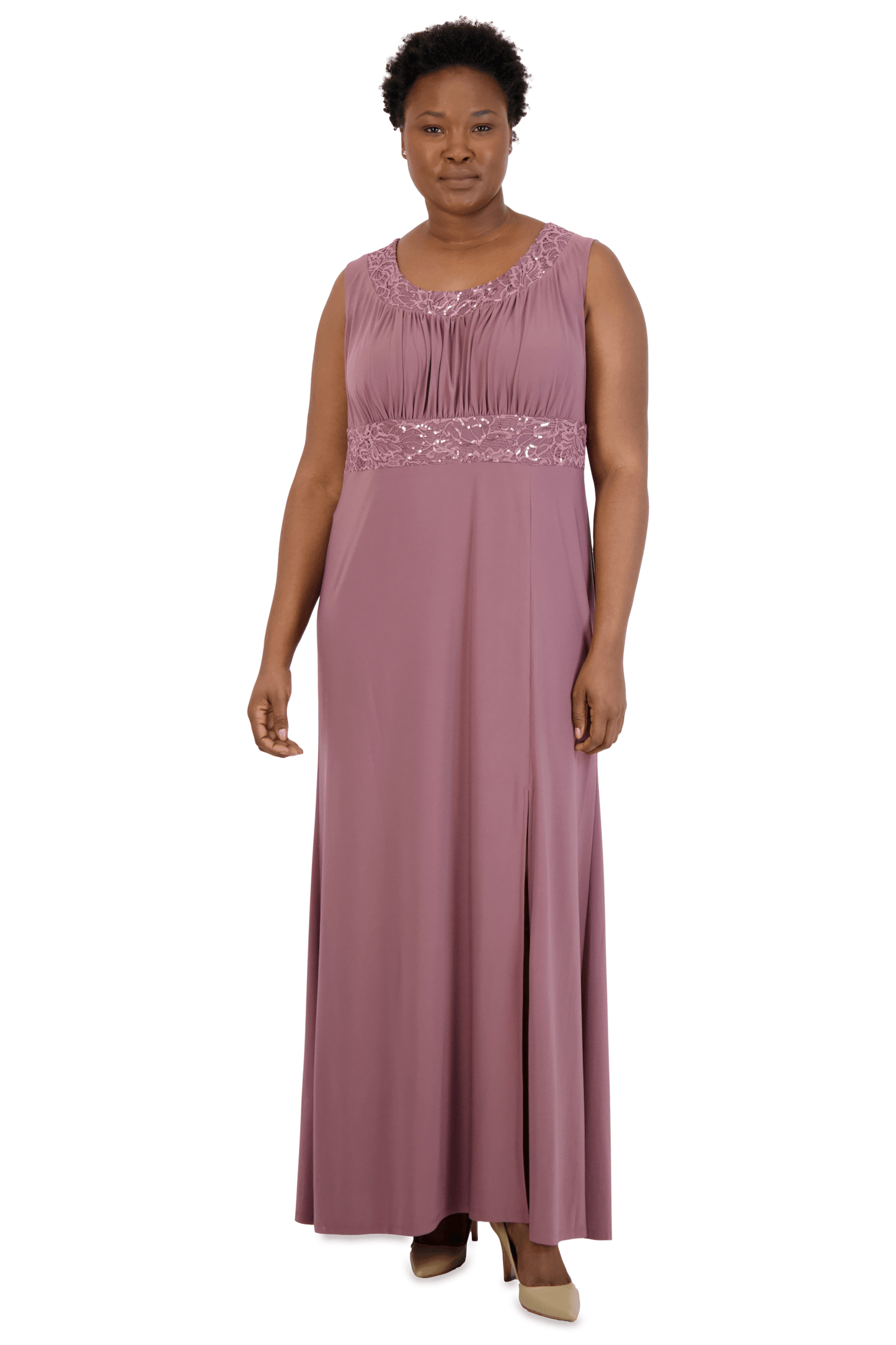 R&M Richards Long Plus Size Formal Jacket Gown 3785W - The Dress Outlet