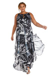 R&M Richards Long Plus Size Halter Dress 7888W - The Dress Outlet