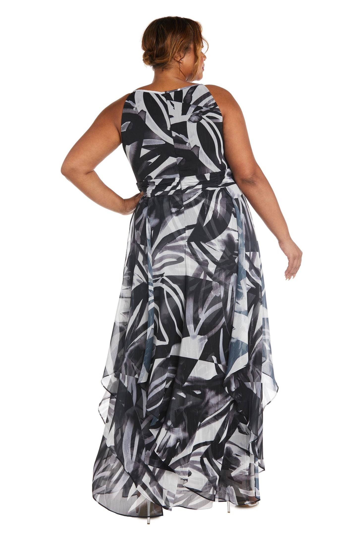 R&M Richards Long Plus Size Halter Dress 7888W - The Dress Outlet