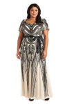 R&M Richards Long Plus Size Sequins Dress 7385 - The Dress Outlet