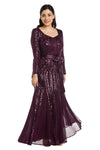 Mother of the Bride Dresses Long Sleeve Formal Petite Dress Burgundy
