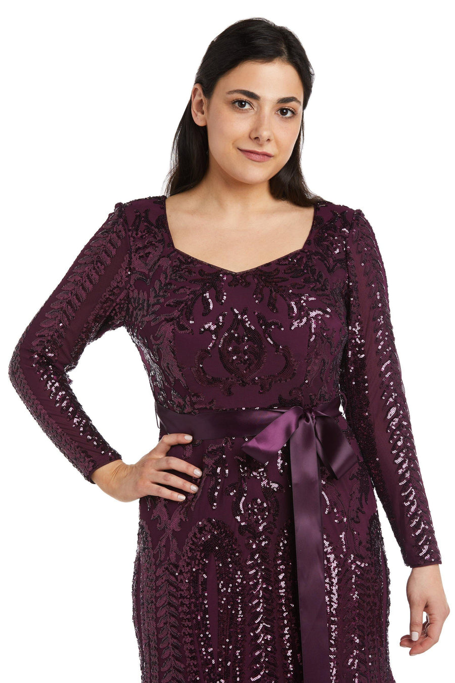 Mother of the Bride Dresses Long Sleeve Formal Petite Dress Burgundy