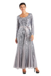 Mother of the Bride Dresses Long Sleeve Formal Petite Dress Silver