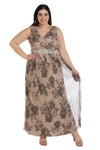 R&M Richards Long Sleeveless Plus Size Dress 7938W - The Dress Outlet