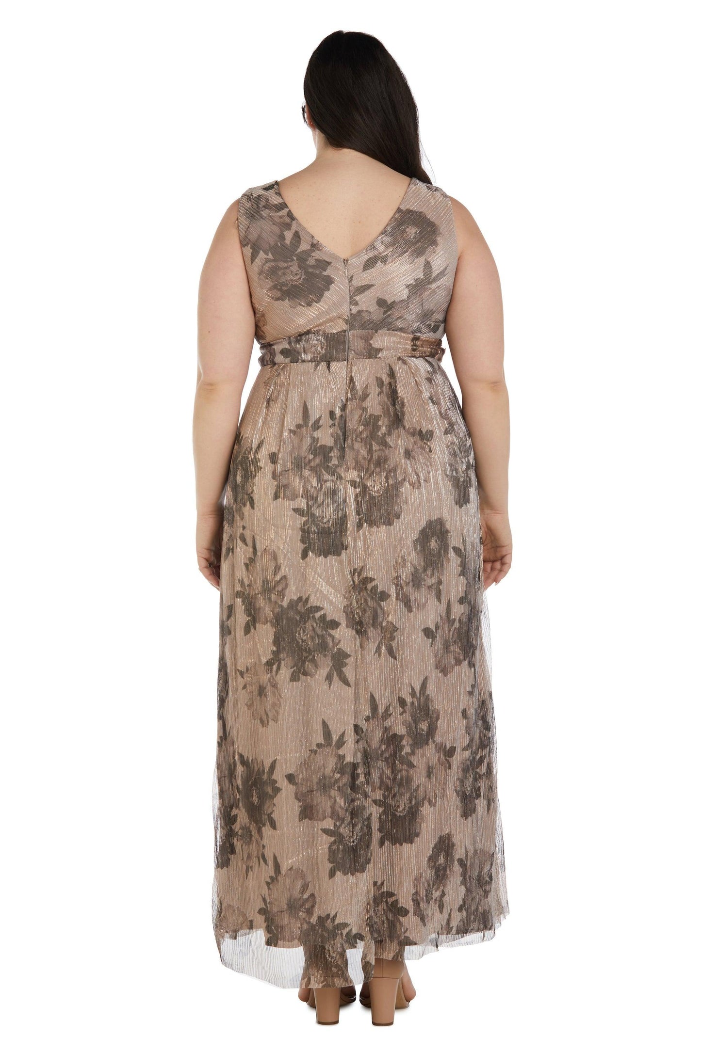 R&M Richards Long Sleeveless Plus Size Dress 7938W - The Dress Outlet