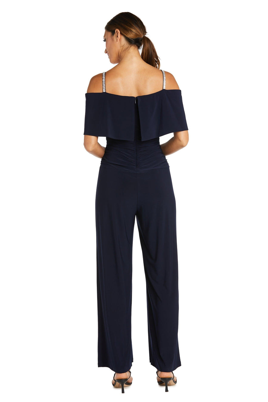 R&M Richards Petite Off Shoulder Jumpsuit Sale - The Dress Outlet