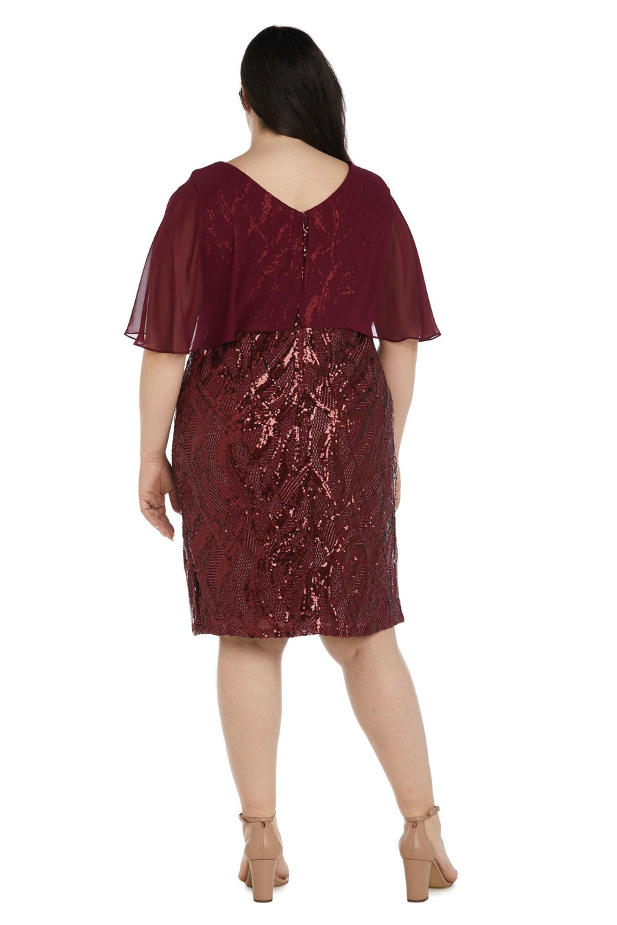 R&M Richards Plus Size Short Capelet Dress 7531W - The Dress Outlet