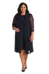 R&M Richards Plus Size Short Jacket Dress Navy