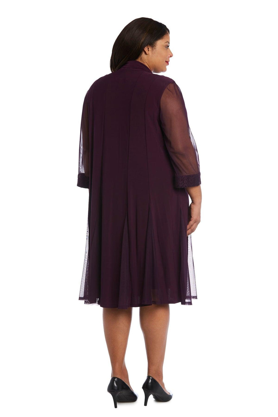 R&M Richards Plus Size Short Jacket Dress Plum