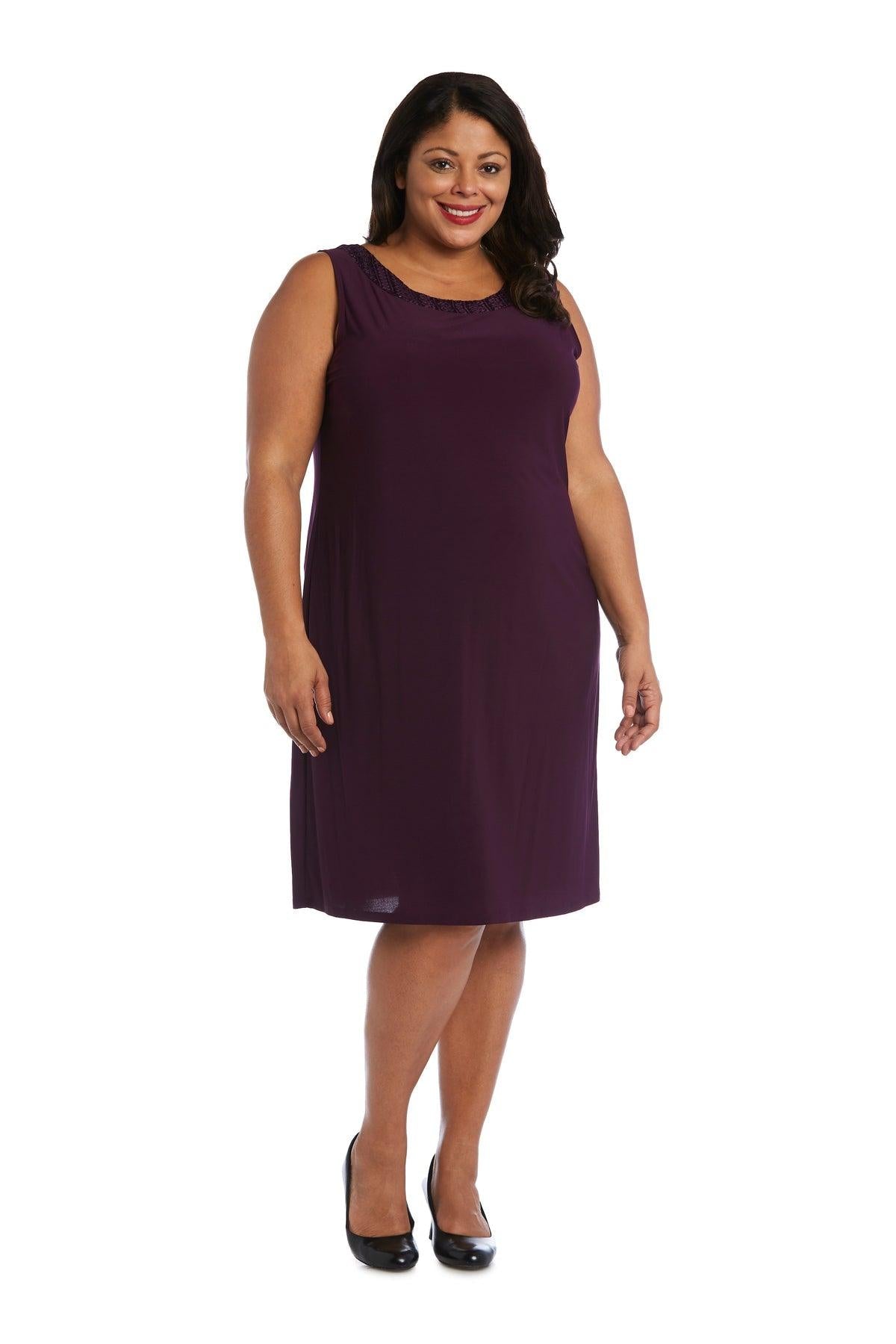R&M Richards Plus Size Short Jacket Dress Plum