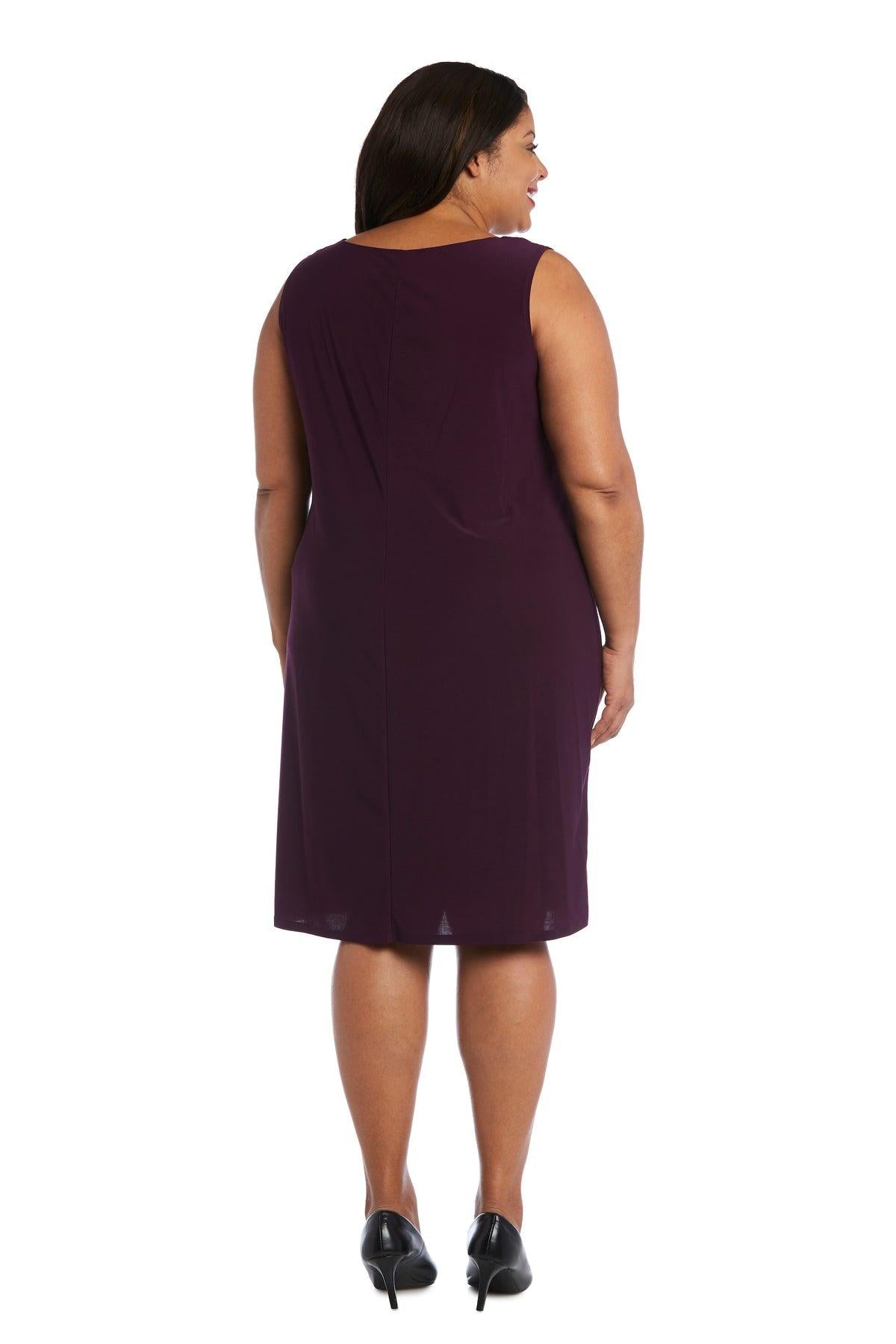 R&M Richards Plus Size Short Jacket Dress Plum