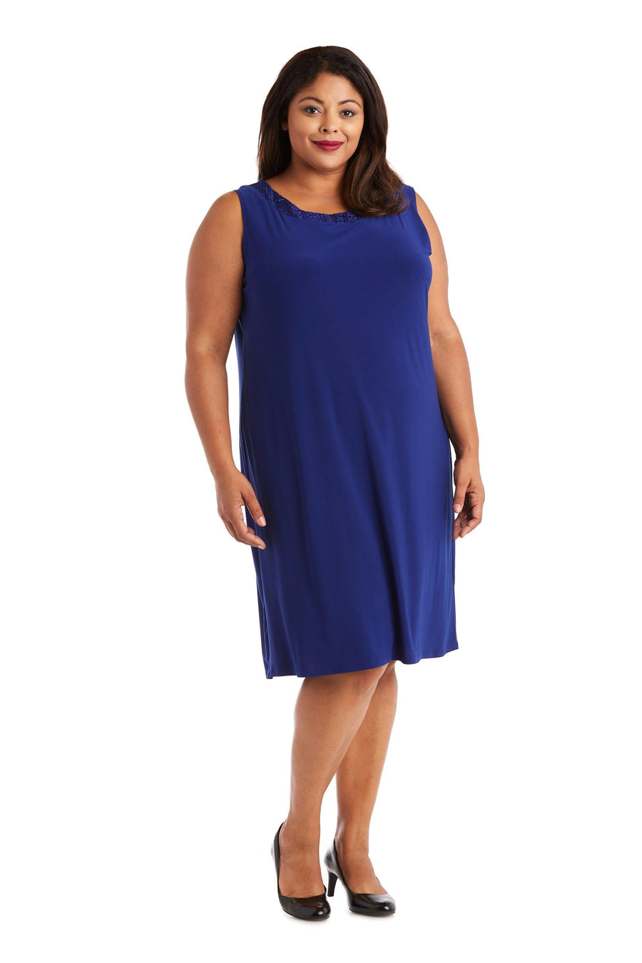 R&M Richards Plus Size Short Jacket Dress Royal