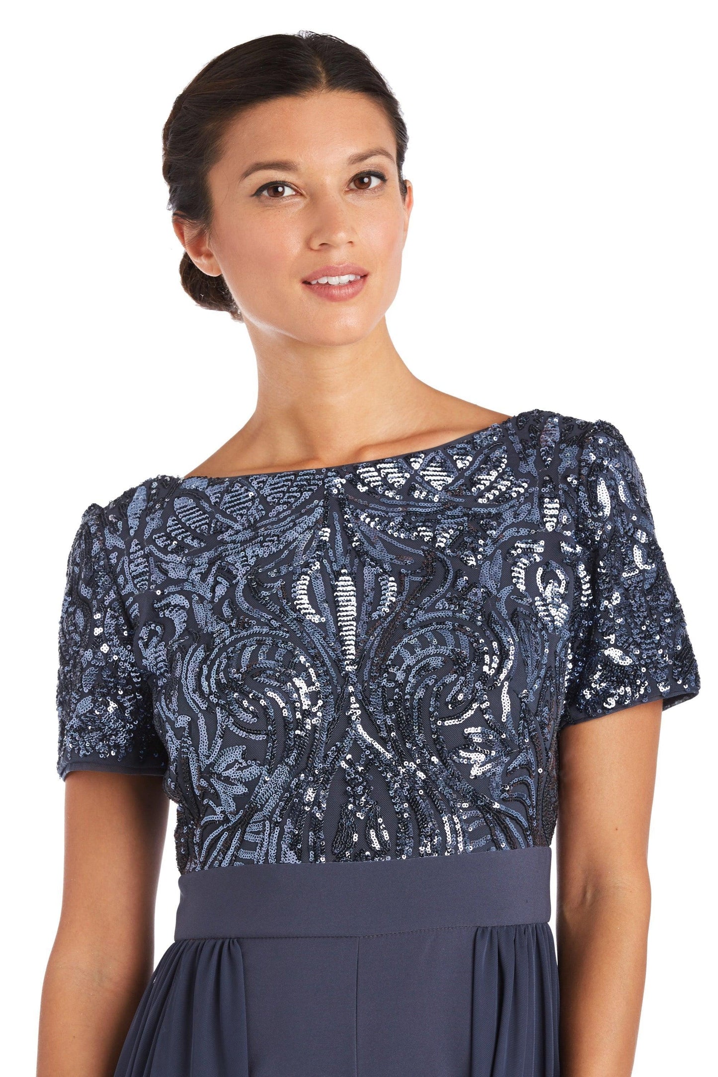 R&M Richards Sequins Formal Petite Jumpsuit Sale 7632P - The Dress Outlet