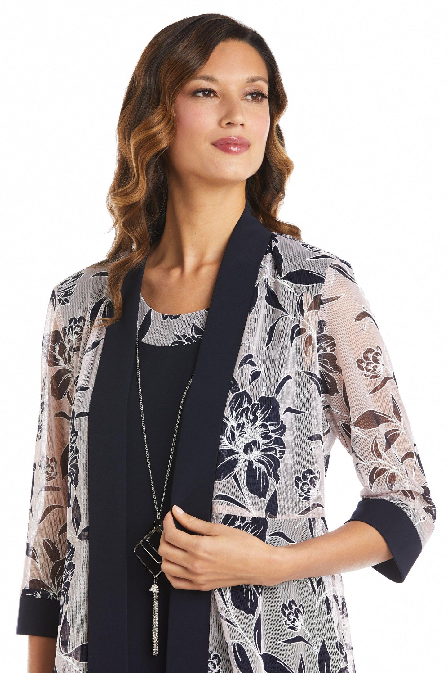 R&M Richards Short 2 Piece Printed Jacket Dress 7843 - The Dress Outlet