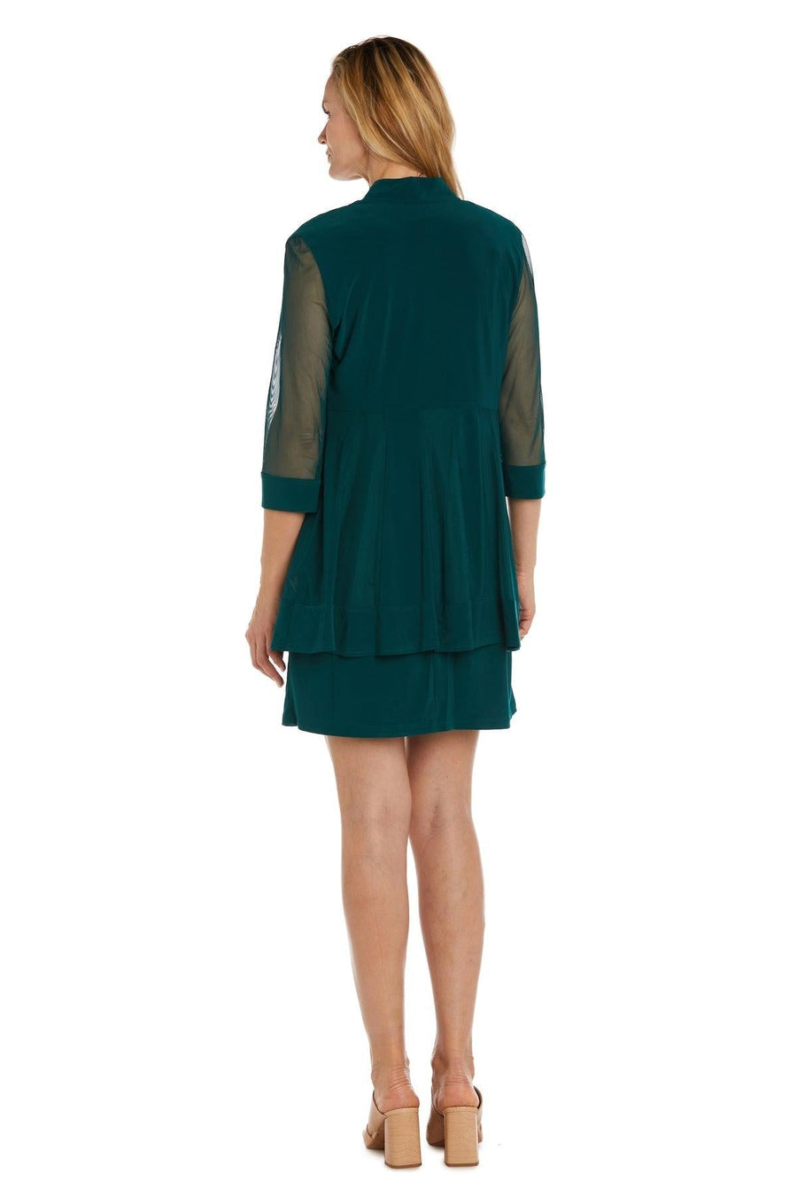 Mother of the Bride Dresses Short Beaded Petite Jacket Dress Pine