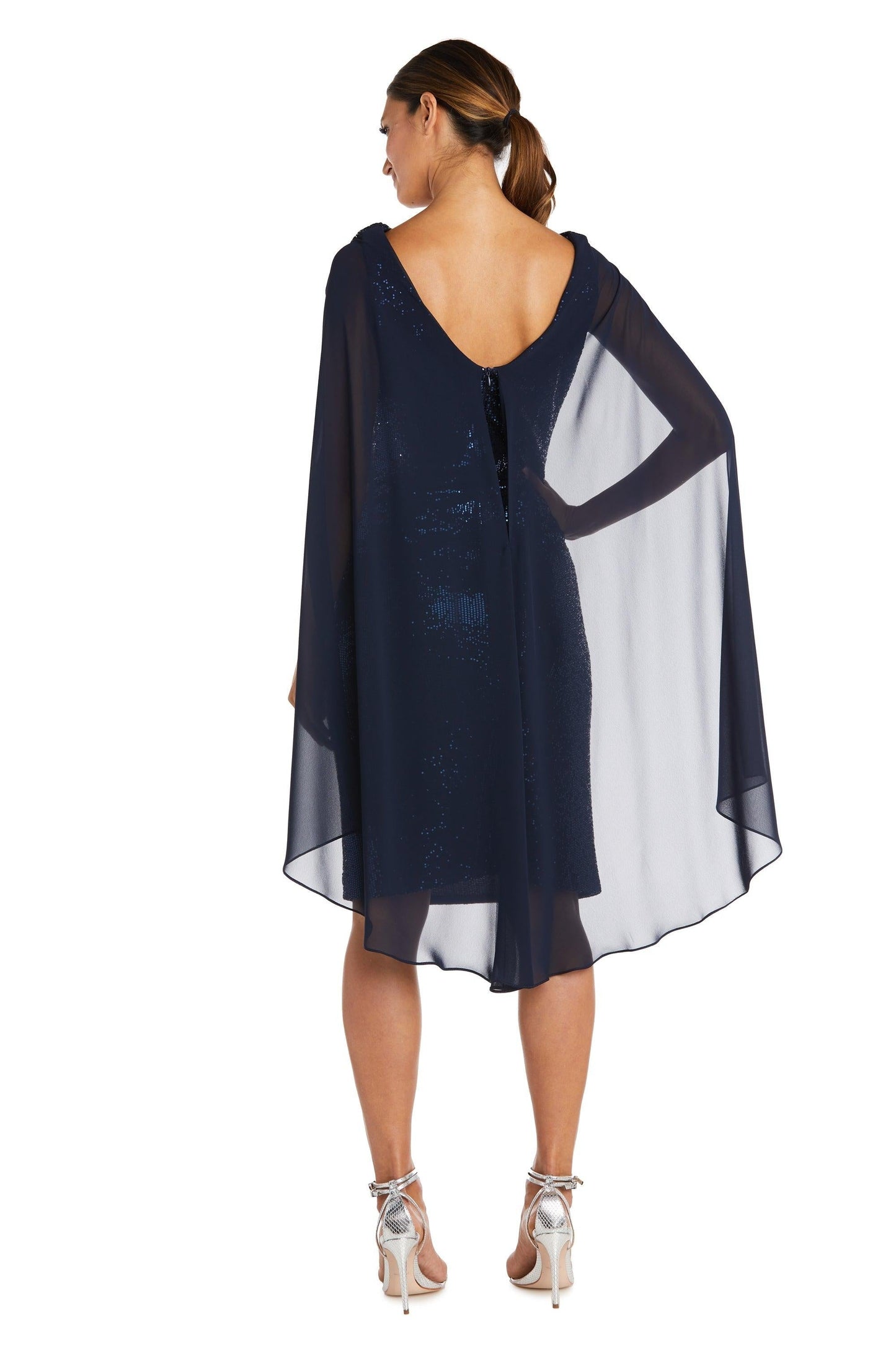 R&M Richards Short Capelet Cocktail Dress 7670 - The Dress Outlet