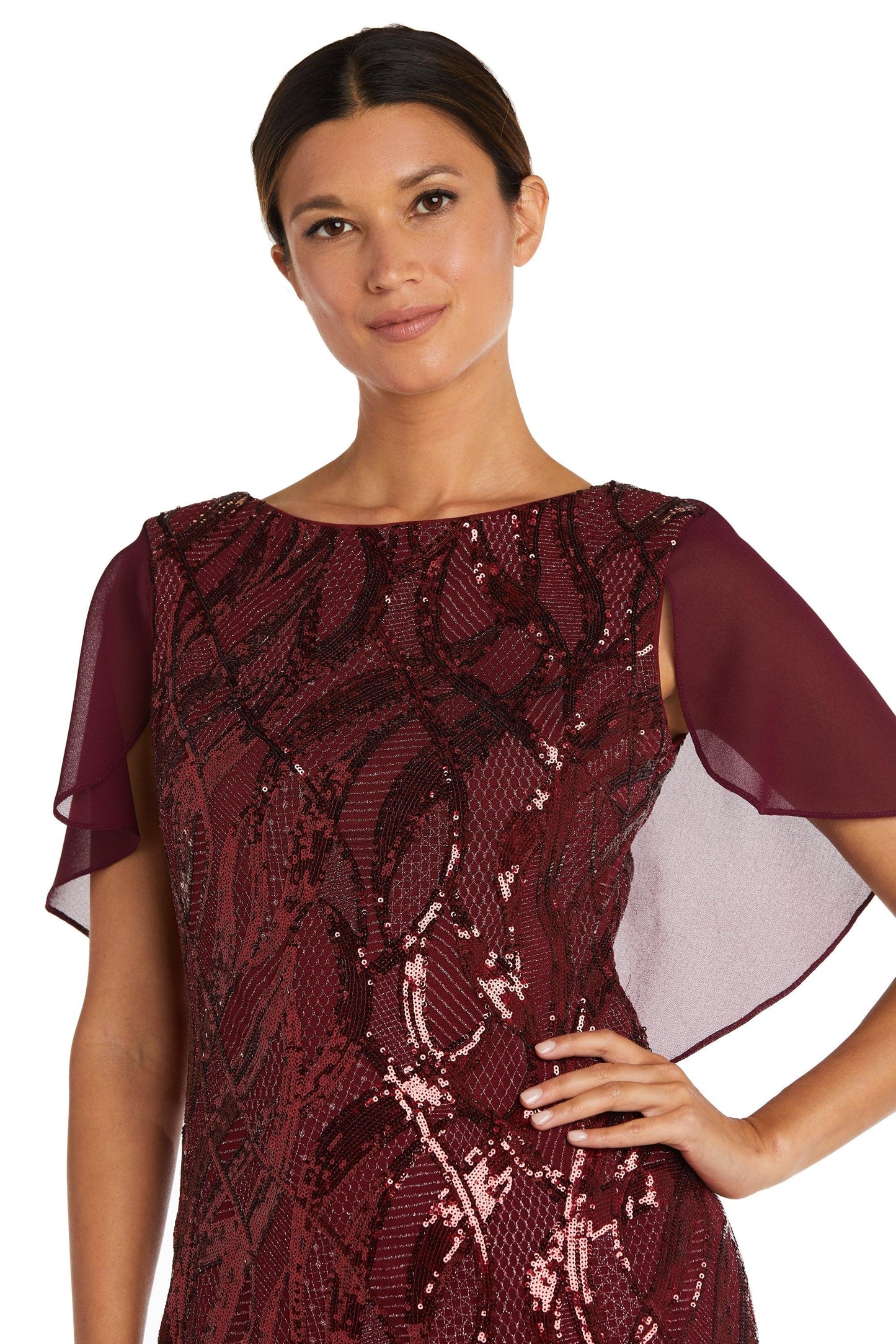 R&M Richards Short Cocktail Capelet Dress 7531 - The Dress Outlet