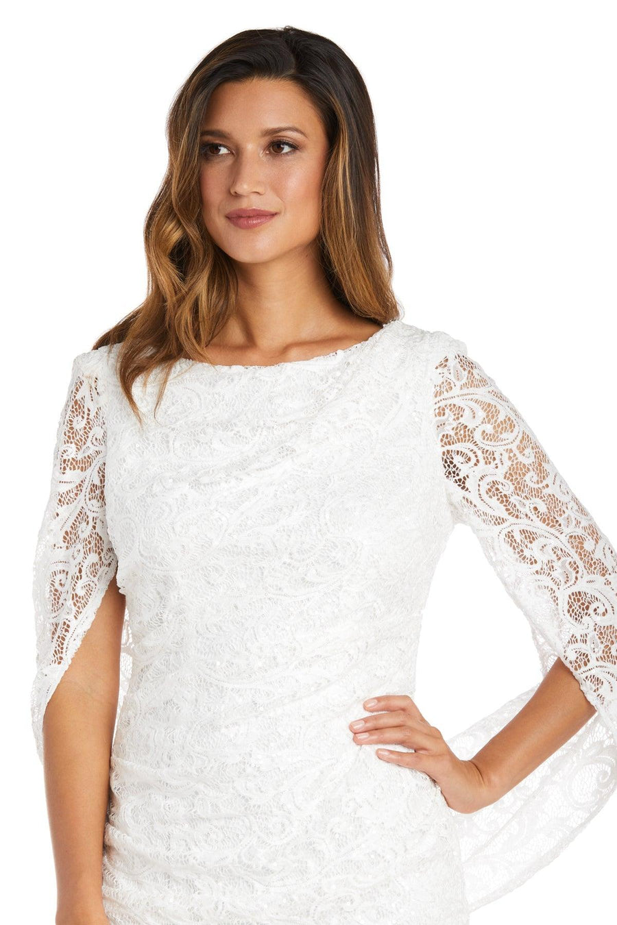R&M Richards Short Cocktail Petite Lace Dress 9501P - The Dress Outlet