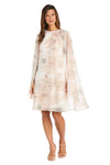 R&M Richards Short Floral Chiffon Cape Dress 9276 - The Dress Outlet