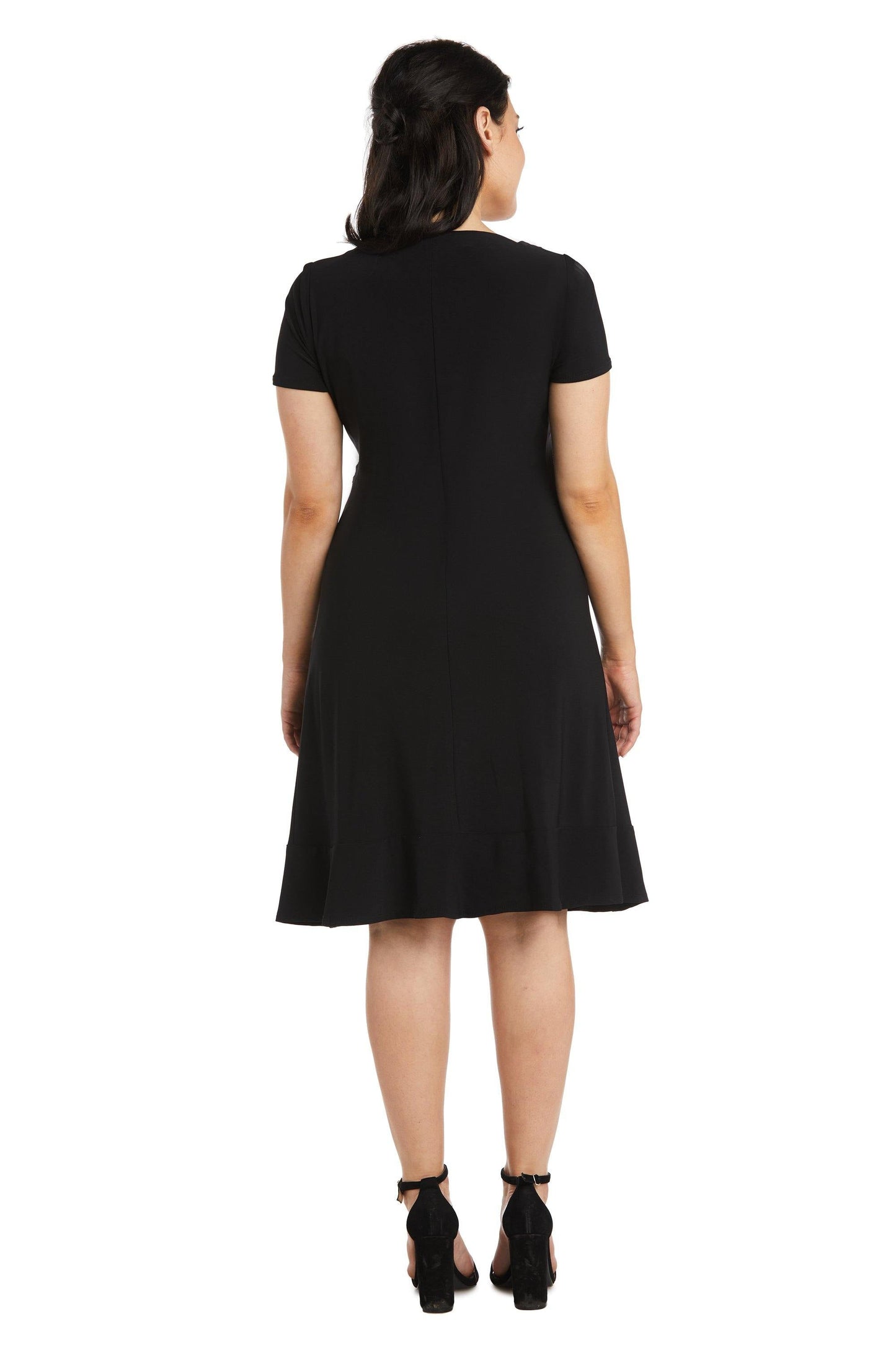 R&M Richards Short Glitter Lace Petite Dress 7769P - The Dress Outlet