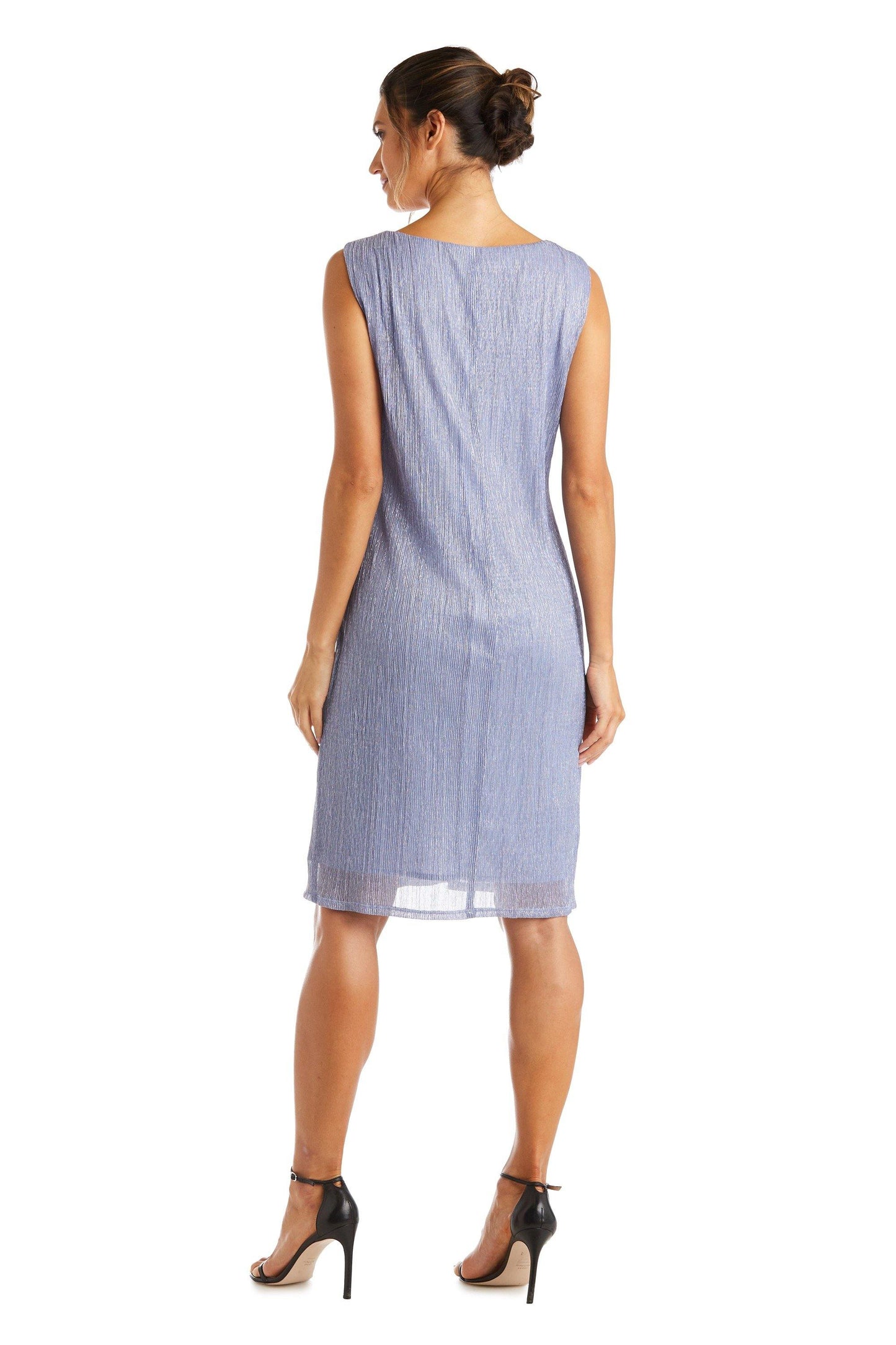 R&M Richards Short Metallic Petite Dress 5191P - The Dress Outlet