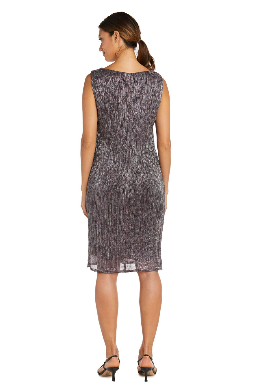 R&M Richards Short Metallic Petite Dress 5191P - The Dress Outlet