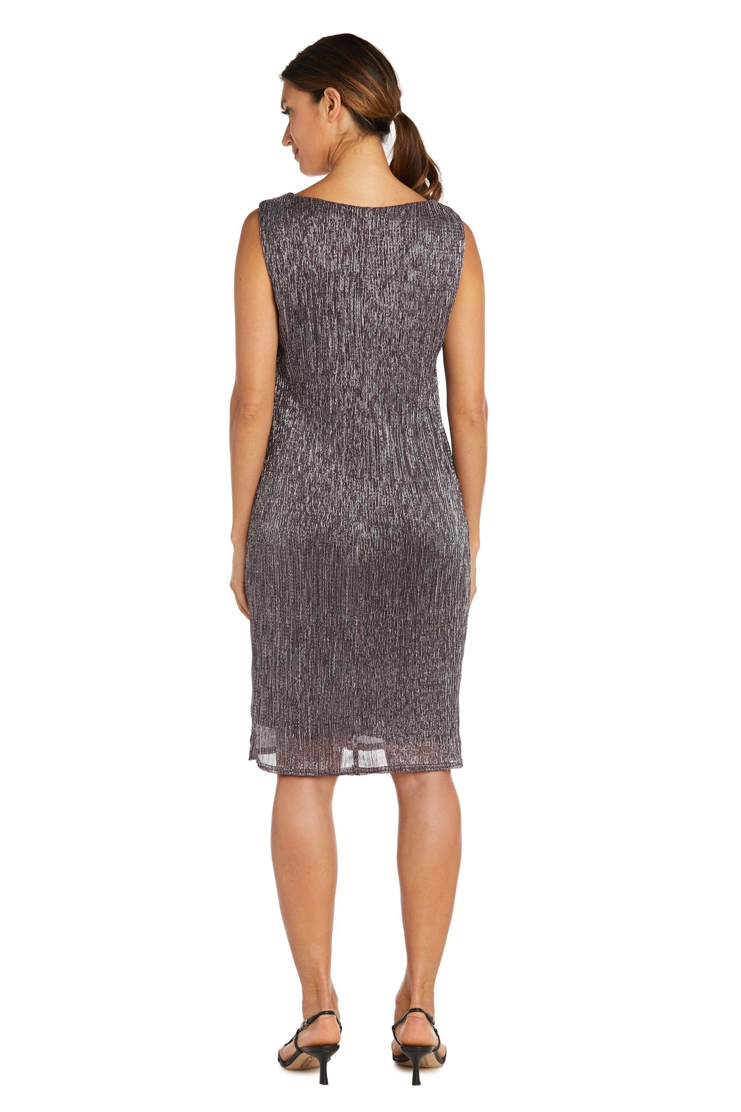 R&M Richards Short Metallic Petite Dress 5191P - The Dress Outlet