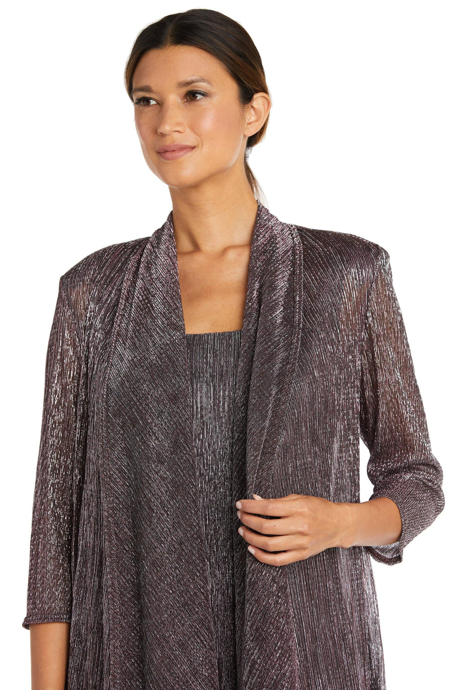 R&M Richards Short Metallic Petite Dress 5191P - The Dress Outlet