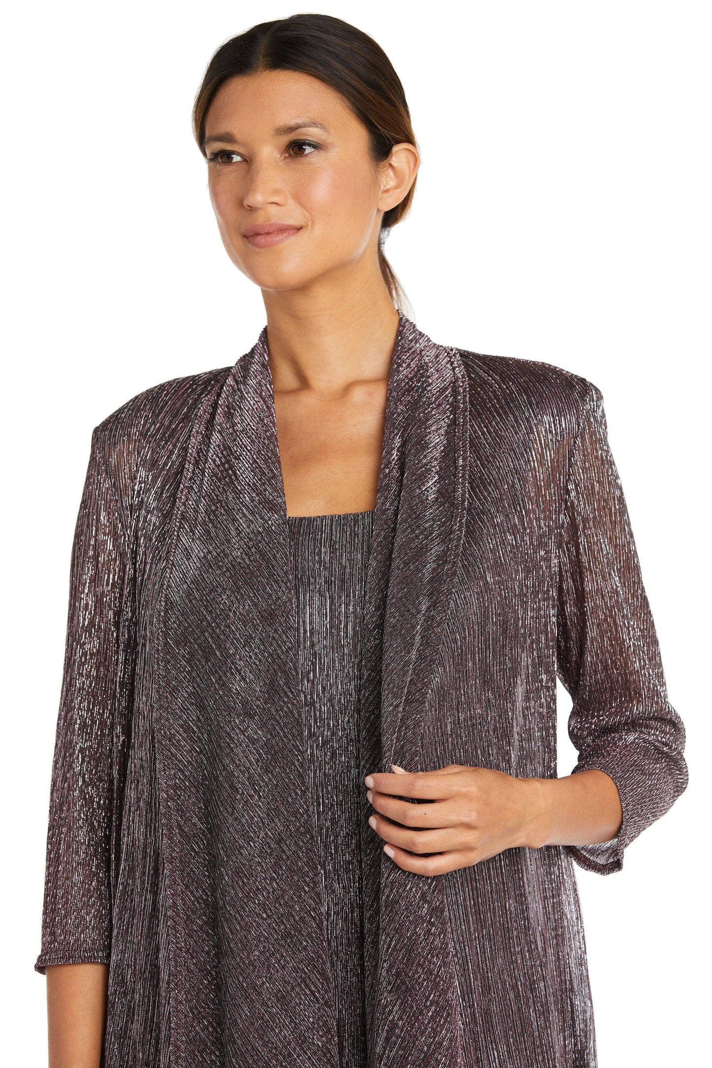 R&M Richards Short Metallic Petite Dress 5191P - The Dress Outlet