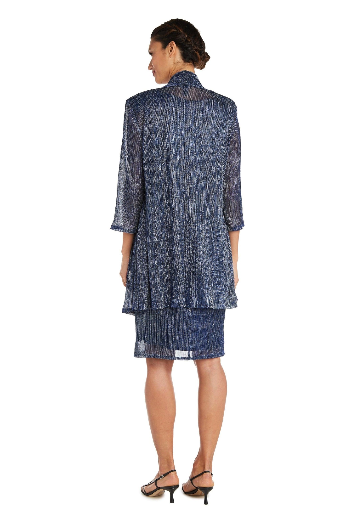 R&M Richards Short Metallic Petite Dress 5191P - The Dress Outlet