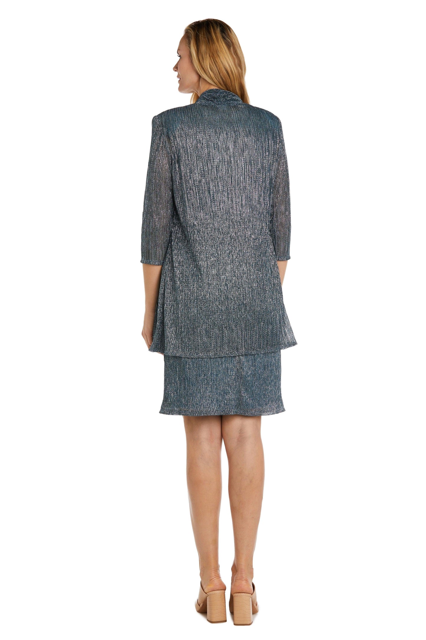 R&M Richards Short Metallic Petite Dress 5191P - The Dress Outlet