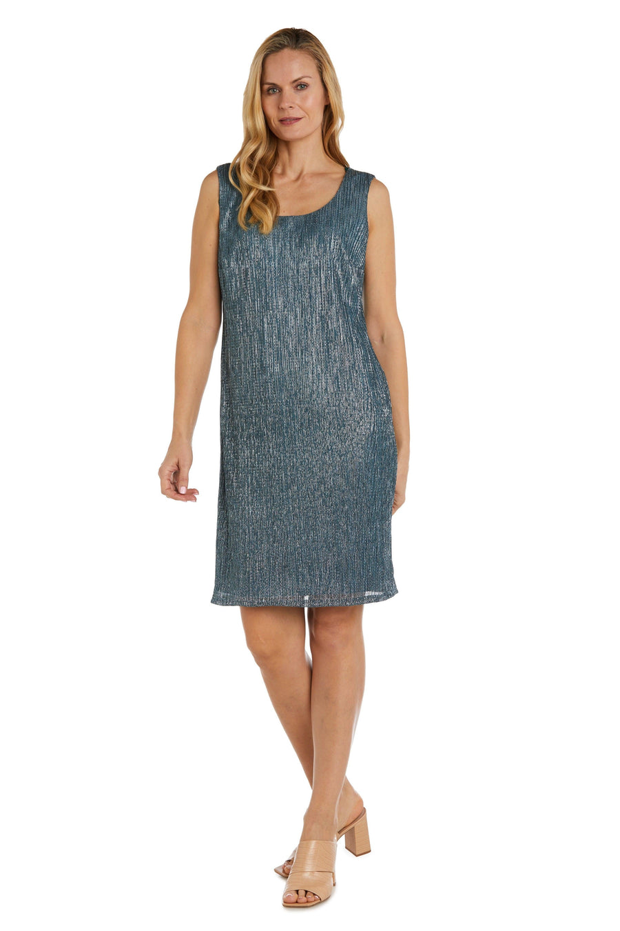 R&M Richards Short Metallic Petite Dress 5191P - The Dress Outlet