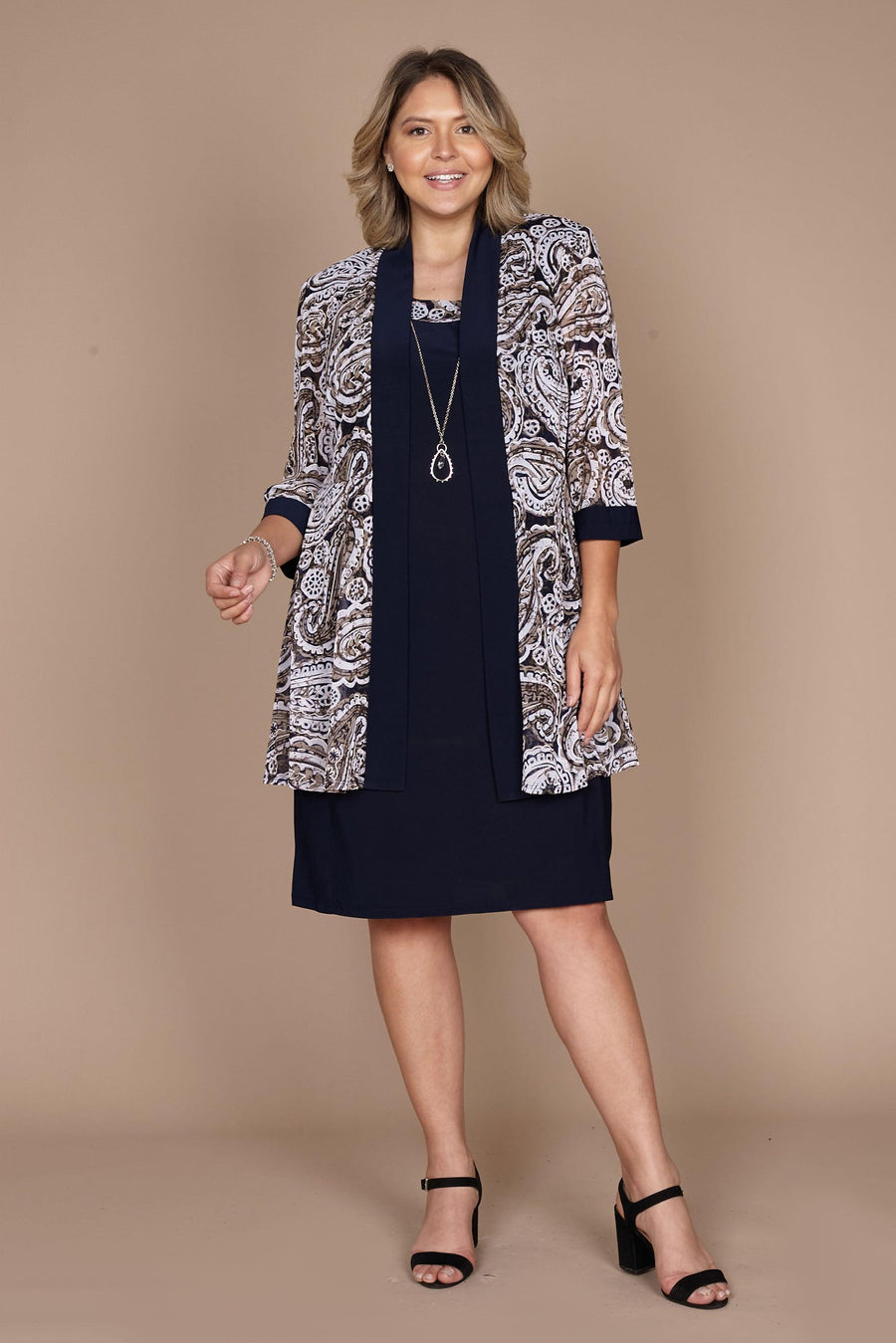 R&M Richards Short Mother of the Bride Dress 7543W - The Dress Outlet