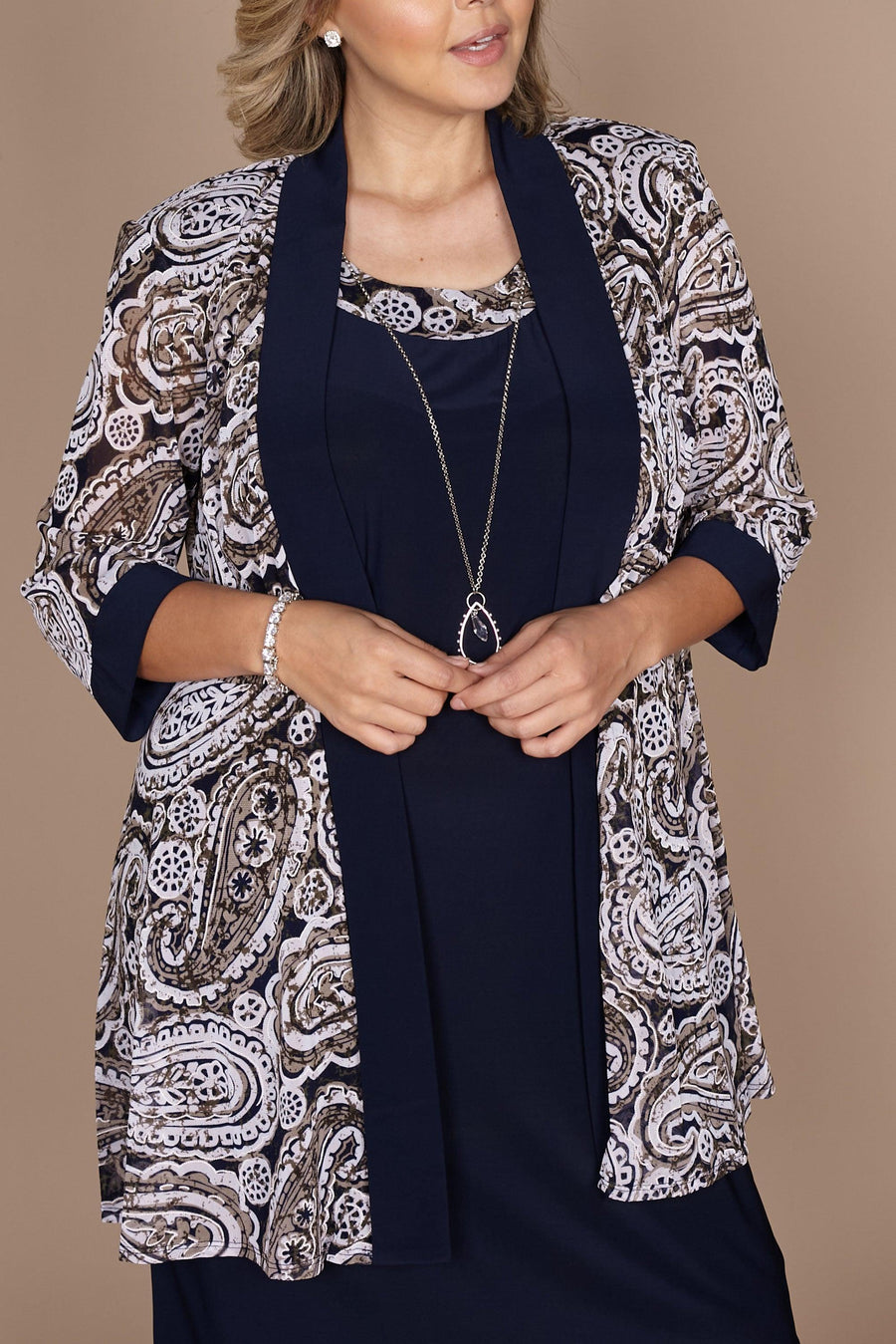 R&M Richards Short Mother of the Bride Dress 7543W - The Dress Outlet