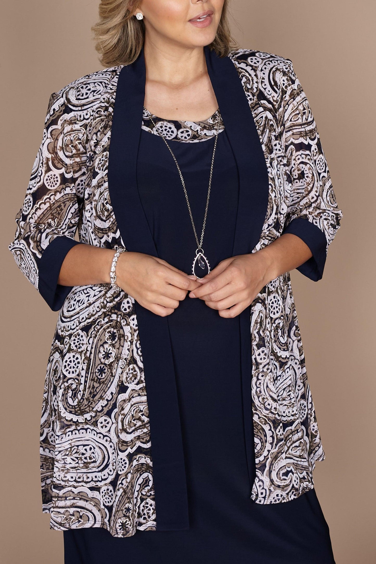 R&M Richards Short Mother of the Bride Dress 7543W - The Dress Outlet