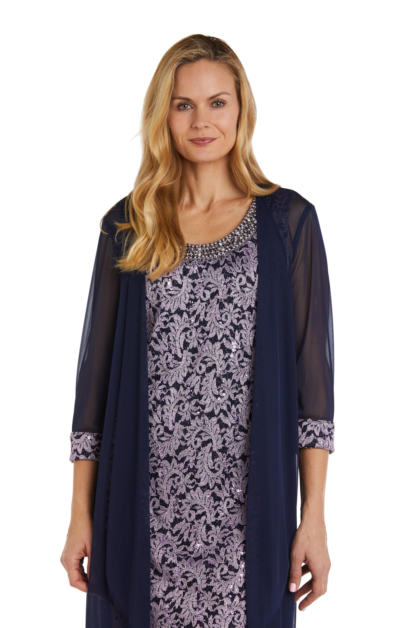 R&M Richards Short Petite Chiffon Jacket Dress 7312P - The Dress Outlet