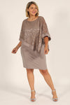 R&M Richards Short Petite Lace Poncho Dress 8749P - The Dress Outlet