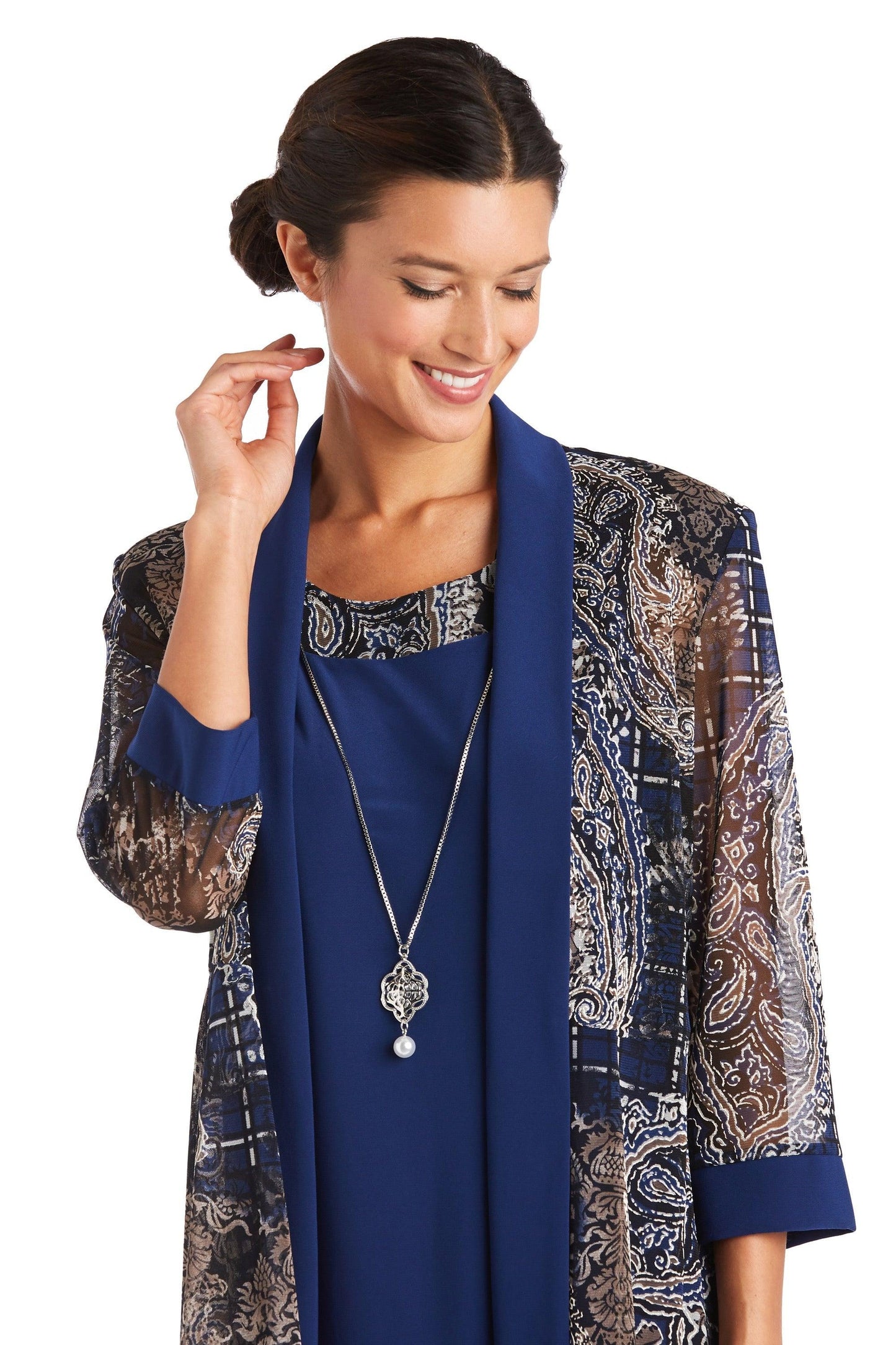 R&M Richards Short Petite Print Jacket Dress 7373P - The Dress Outlet