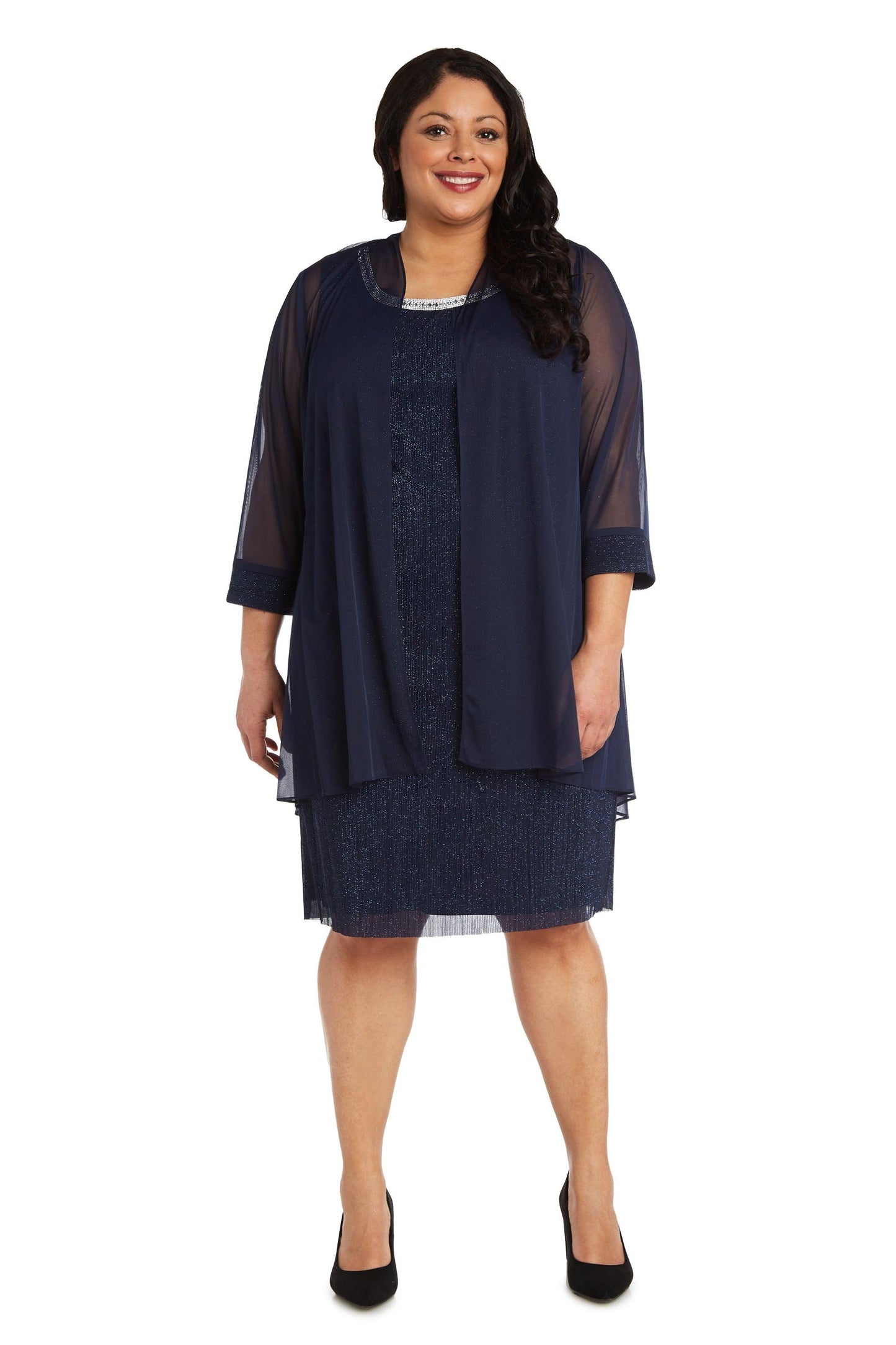 R&M Richards Short Plus Size Dress 2583W - The Dress Outlet