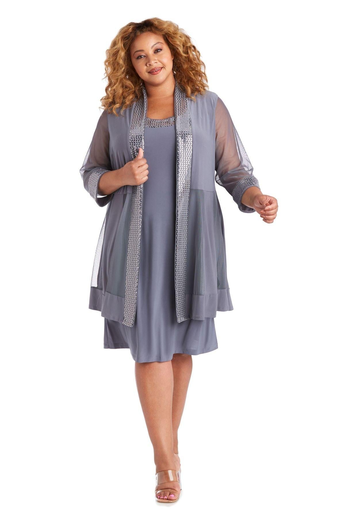 R&M Richards Short Plus Size Jacket Dress 5327W - The Dress Outlet